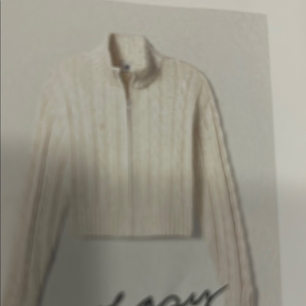 Cabi F24 Eastwood Chic Cream Cable Knit Sweater